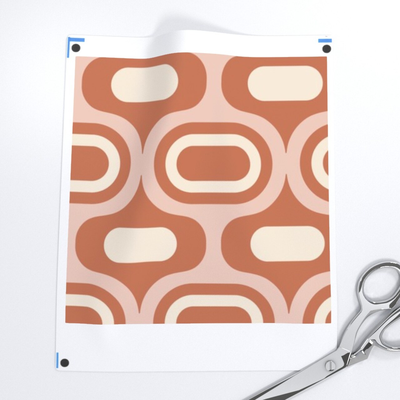 Pink Mod Retro 1960S Terracotta Blush Large Scale Custom Printed Fabric by Spoonflower Various Fabrics by the Yard or Fat Quarter